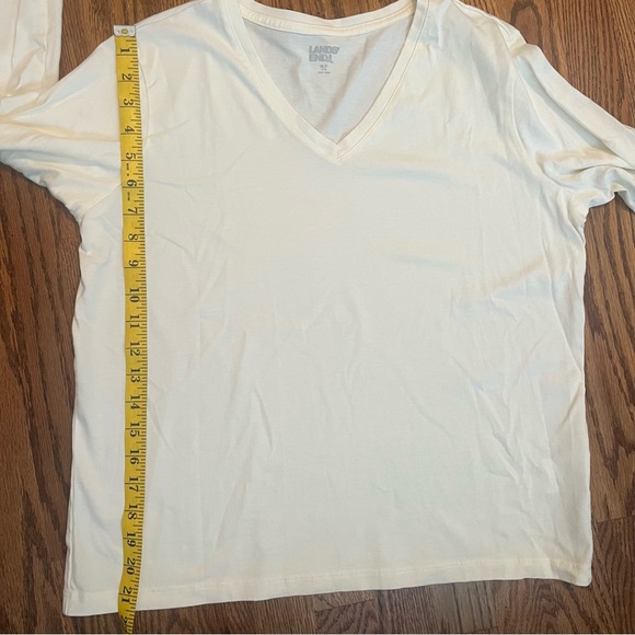 Lands End Long Sleeve Cotton V-neck Tees - Picture 9 of 10